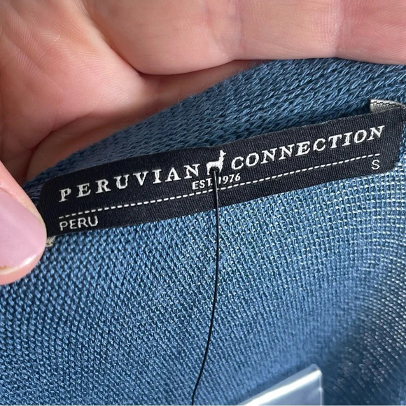 PERUVIAN CONNECTION Blue Dolman Sleeve Lagoon Rebelle dress Small - Picture 6 of 7